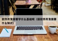 软件开发需要学什么基础呢（搞软件开发需要什么知识）